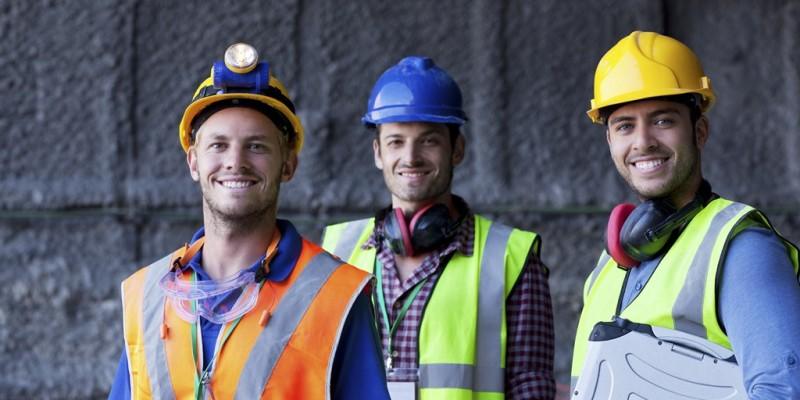 Workers smiling on site